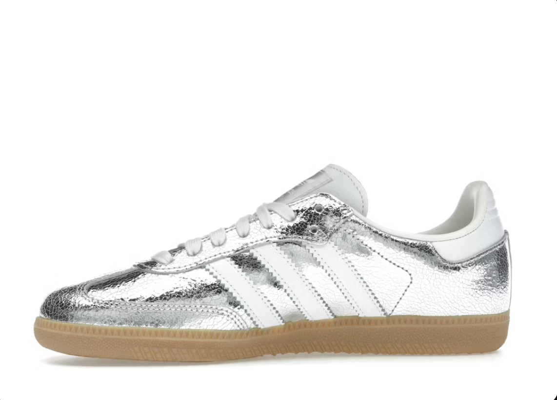adidas Samba OG Silver Metallic Cracked Leather (Women's)