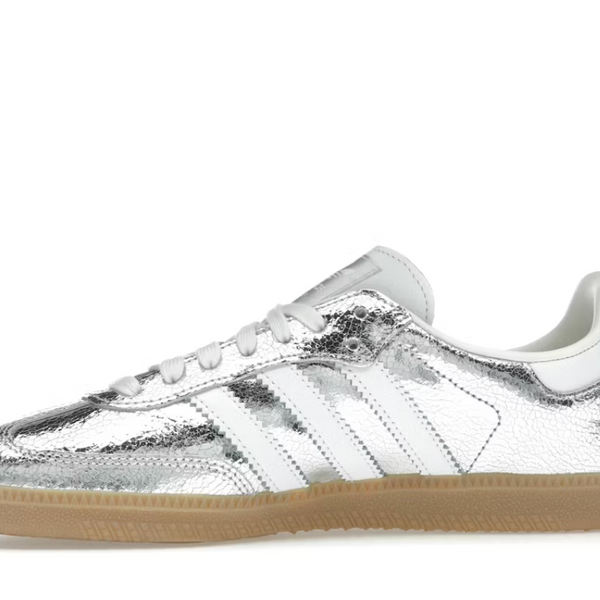 adidas Samba OG Silver Metallic Cracked Leather (Women's)