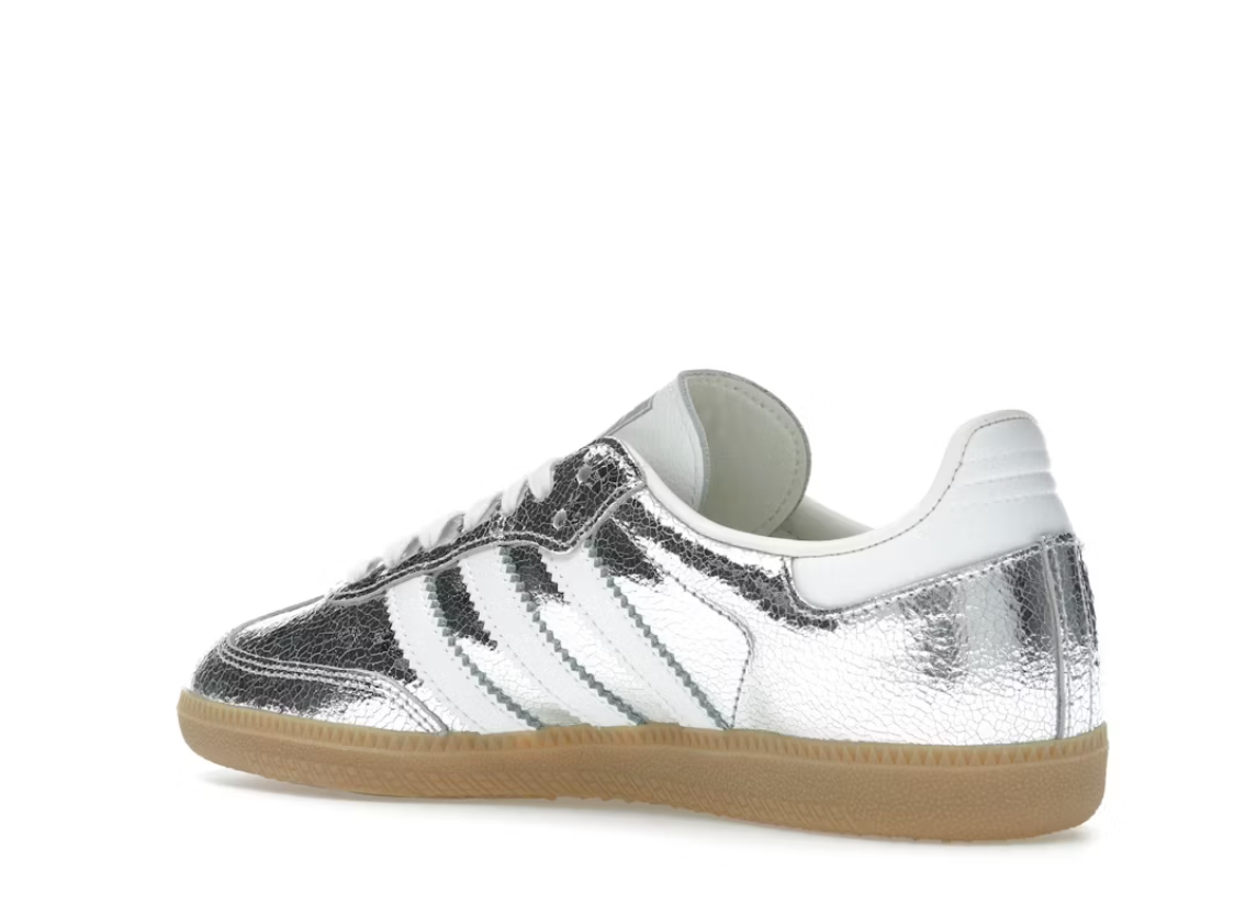 adidas Samba OG Silver Metallic Cracked Leather (Women's)