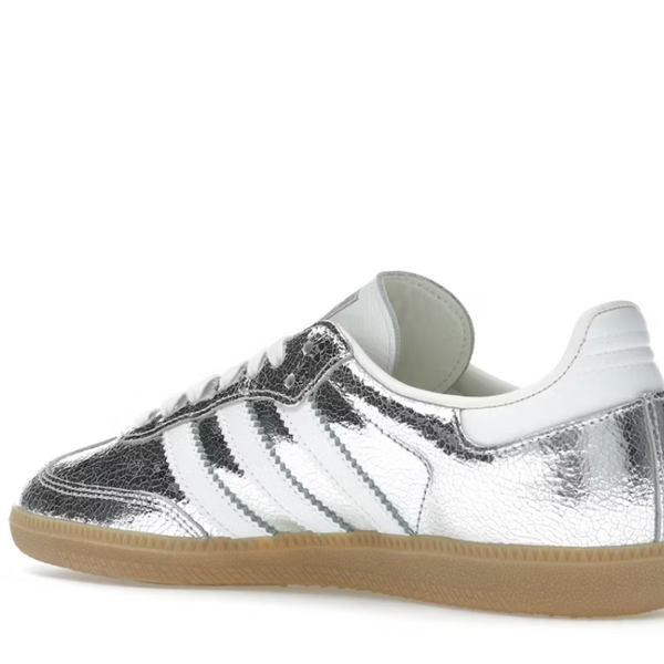 adidas Samba OG Silver Metallic Cracked Leather (Women's)