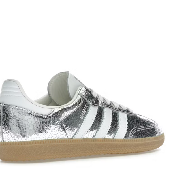 adidas Samba OG Silver Metallic Cracked Leather (Women's)