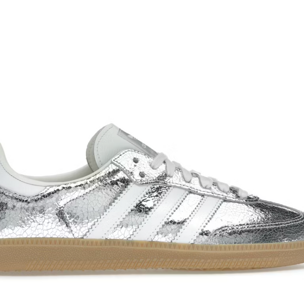 adidas Samba OG Silver Metallic Cracked Leather (Women's)