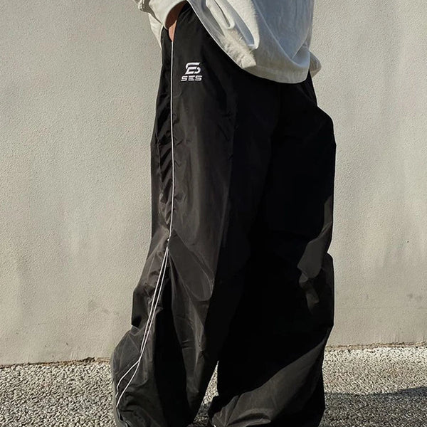 Oversize Retro Embroidery Trousers