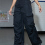 Solid Wide Leg Cargo Pants