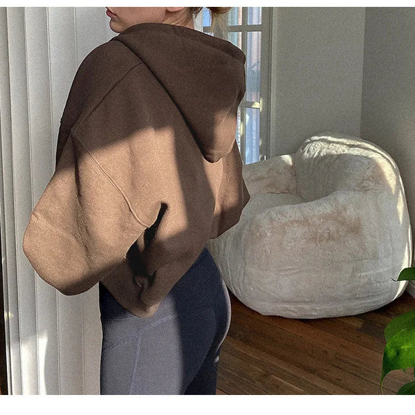 Casual Cotton Zip up Hooded Sweatshirt