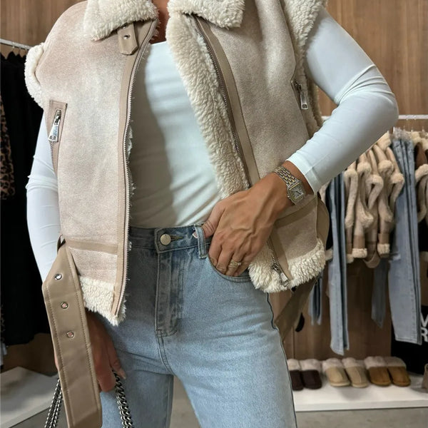 Sleeveless Faux leather Vest
