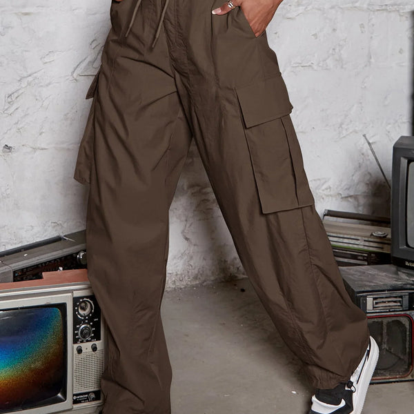 Loose Drawstring Waist Parachute