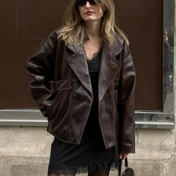 Vintage Oversized Leather Jacket