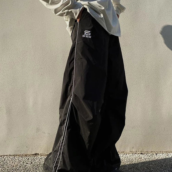 Oversize Retro Embroidery Trousers