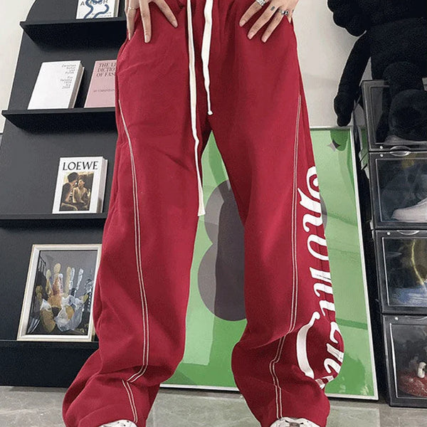High Waist Letter Print Sweatpants