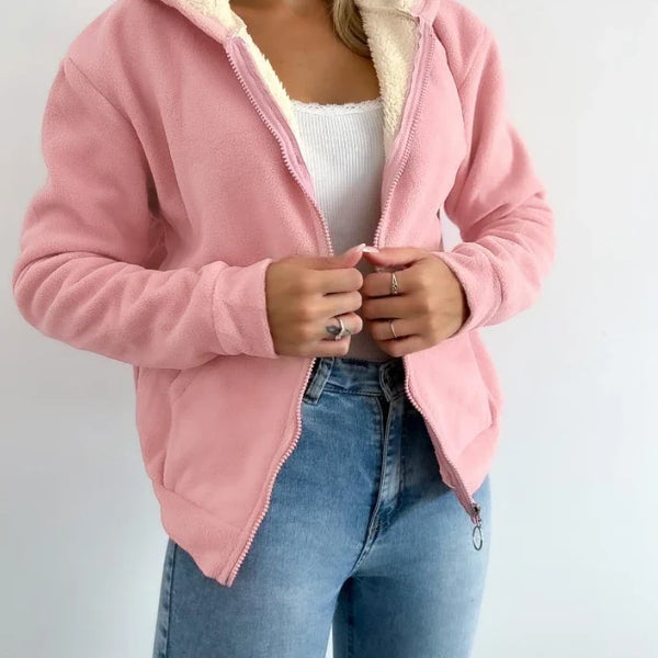 Zip Up Lamb Wool Jacket