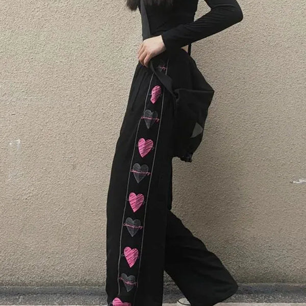 Love Heart Print Sweatpants