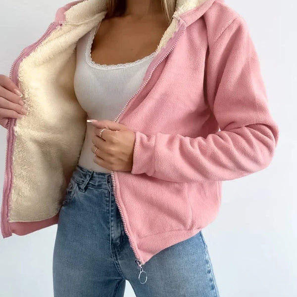 Zip Up Lamb Wool Jacket