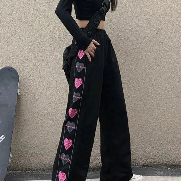 Love Heart Print Sweatpants