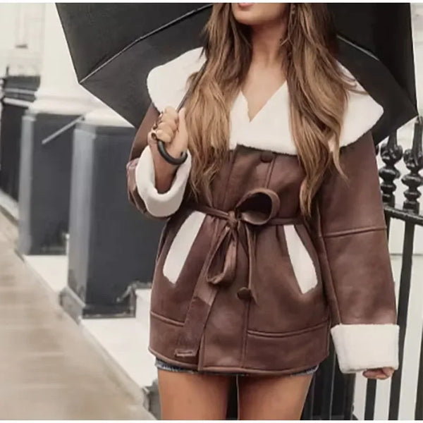 Sherpa Lined Leather Jacket