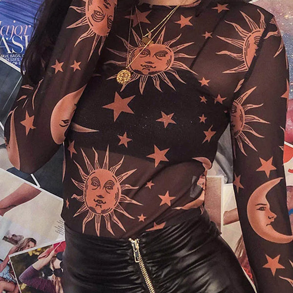 Transparent Sun Moon Top