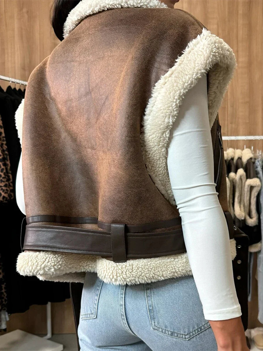 Sleeveless Faux leather Vest