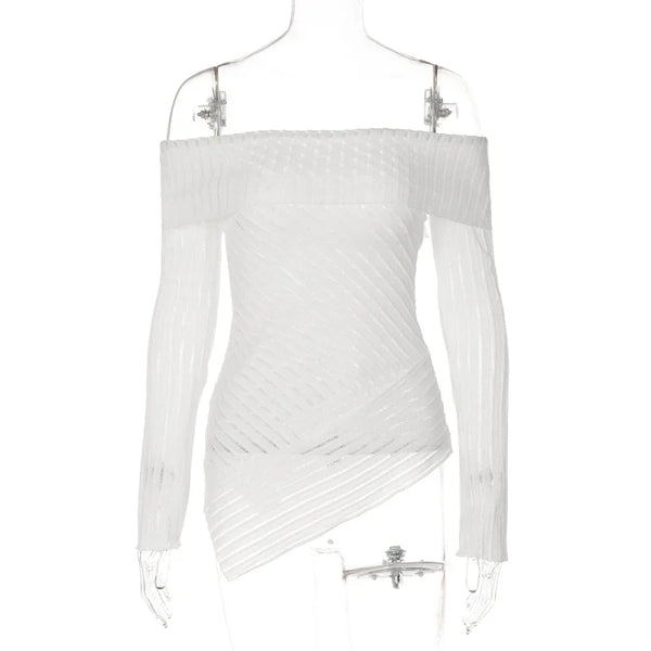 White Neck Long Sleeves