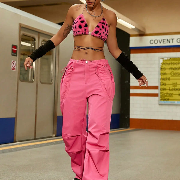 Pink Baggy Cargo Parachute