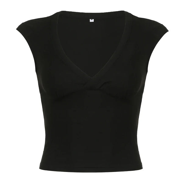 V Neck Cropped Top