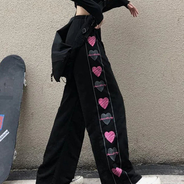 Love Heart Print Sweatpants