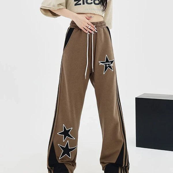 Wide Leg Stars Striped Sweatpants